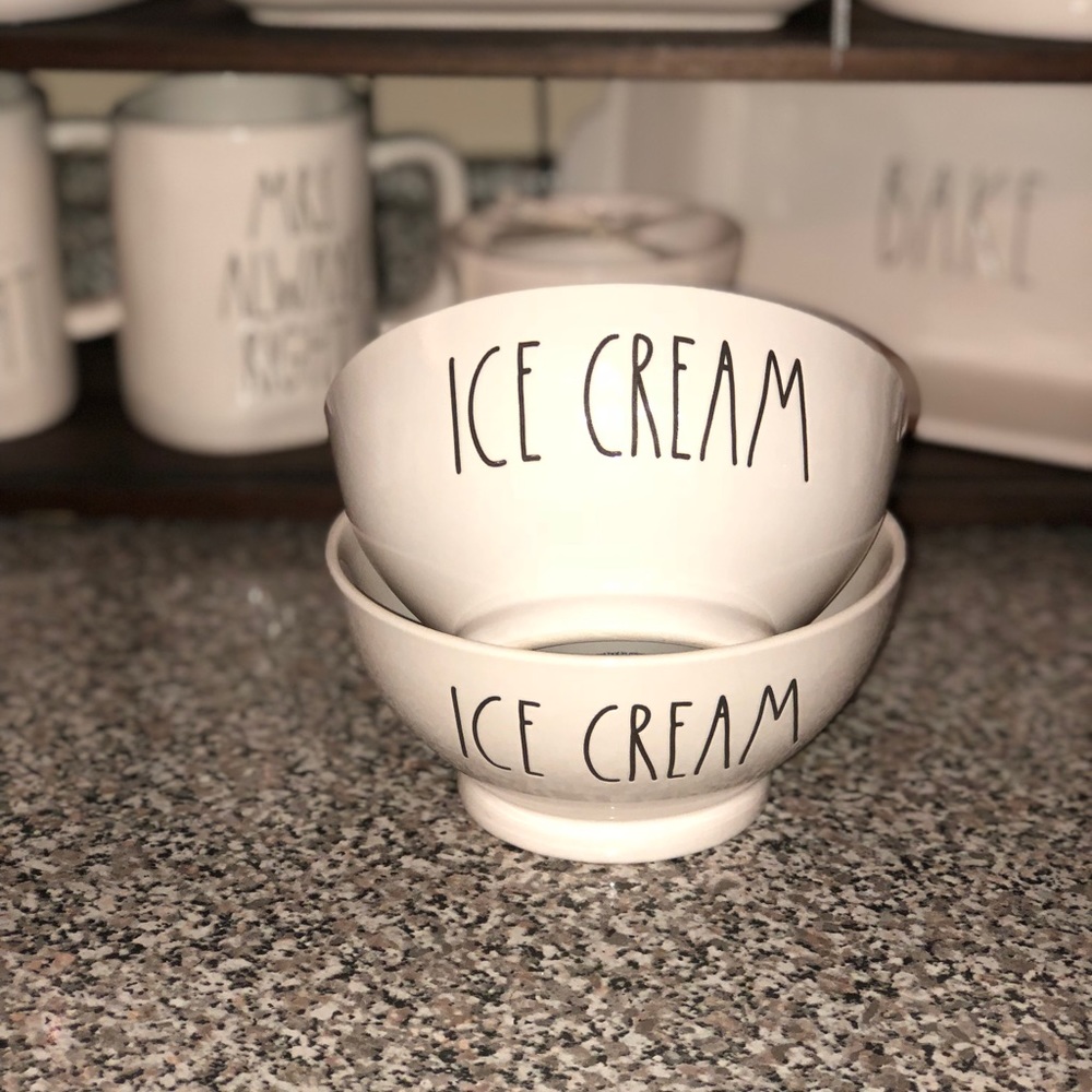 Set of 2 Rae Dunn ICE CREAM bowls